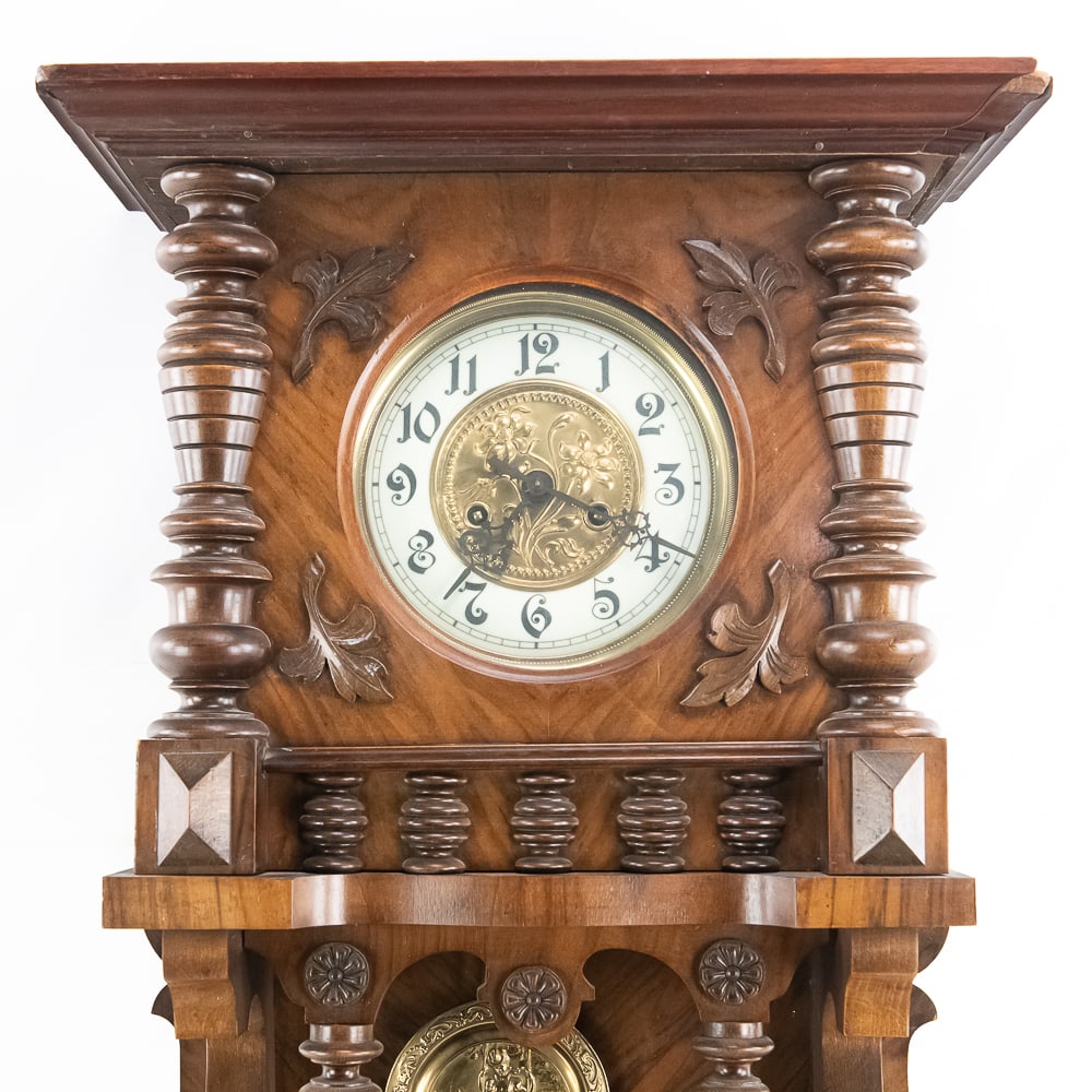 Antique Walnut Junghans Wall Clock - 2
