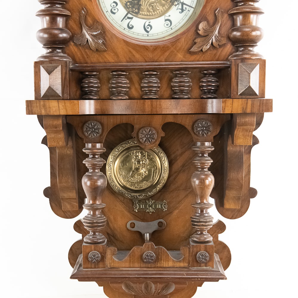 Antique Walnut Junghans Wall Clock - 3