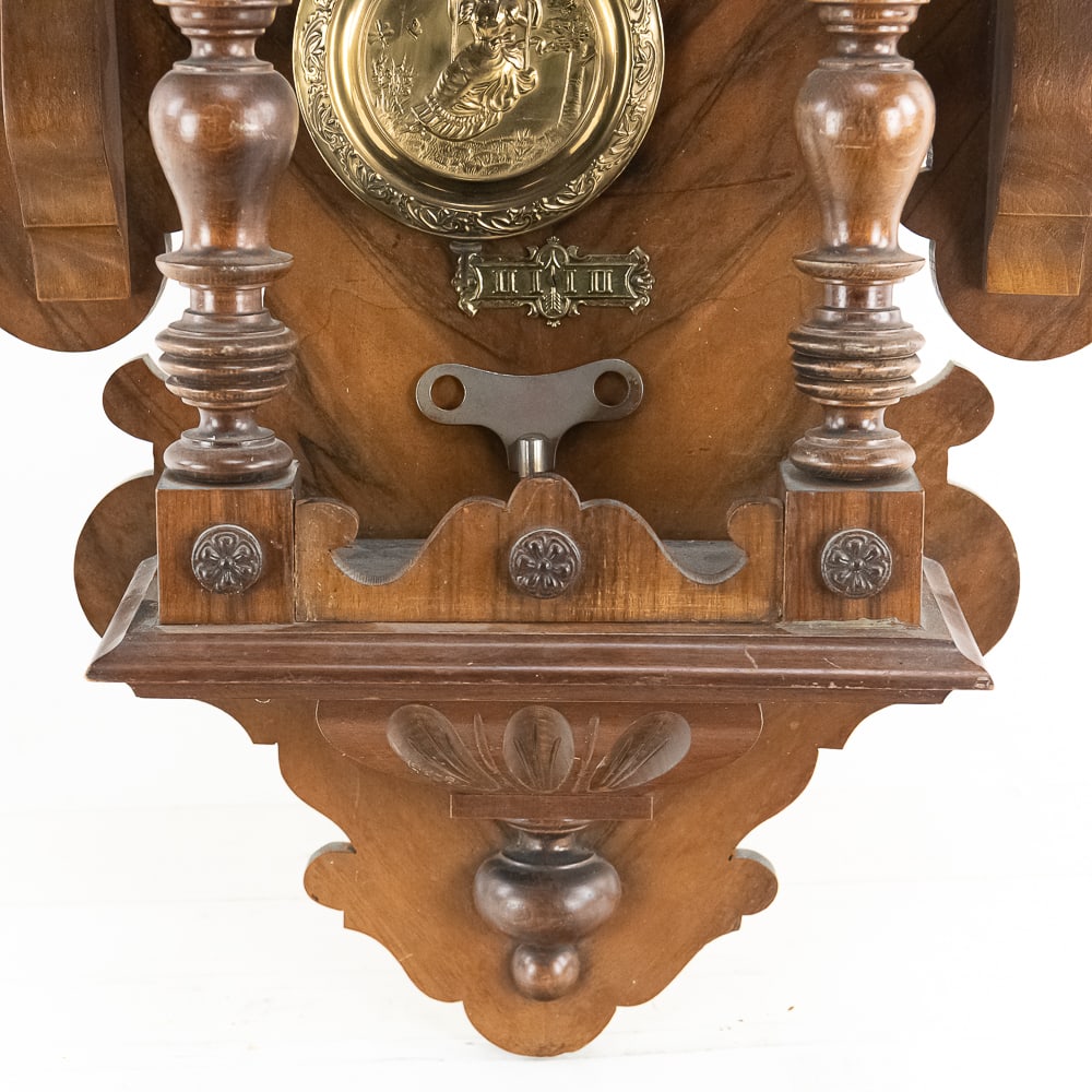 Antique Walnut Junghans Wall Clock - 4