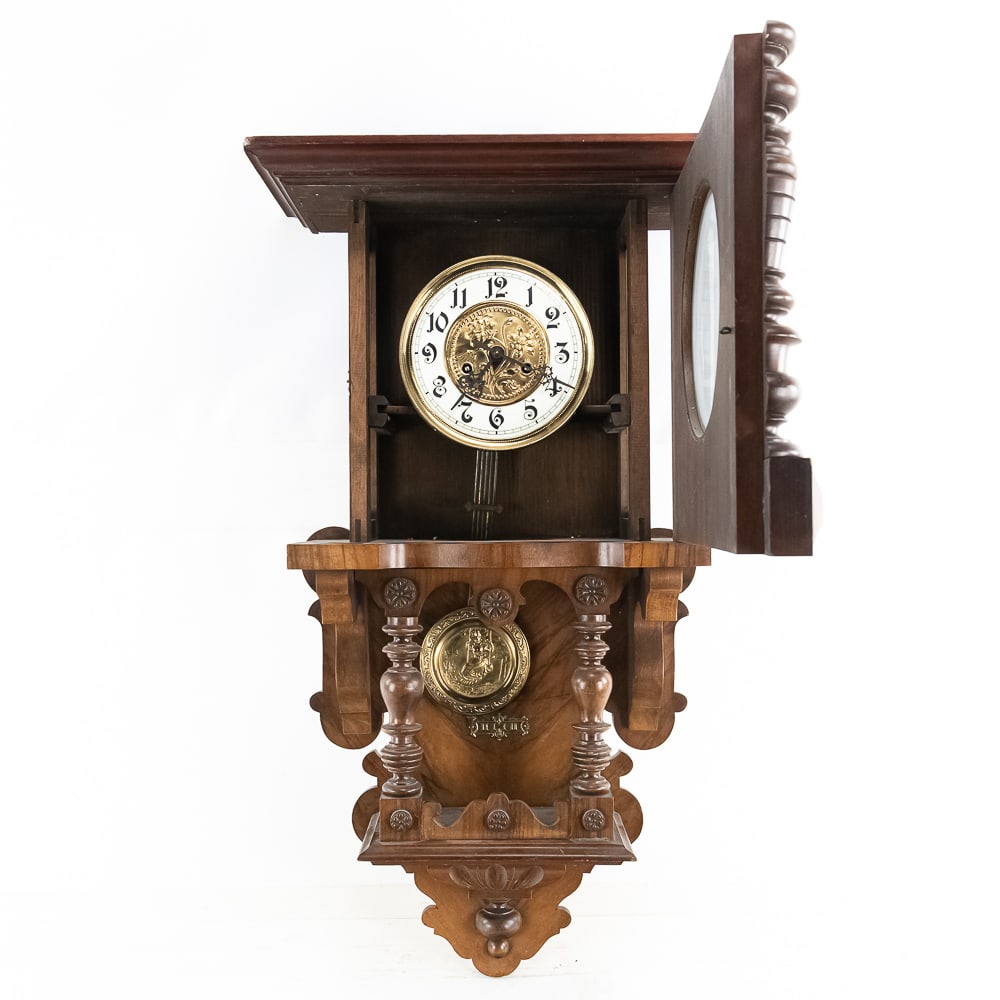 Antique Walnut Junghans Wall Clock - 6