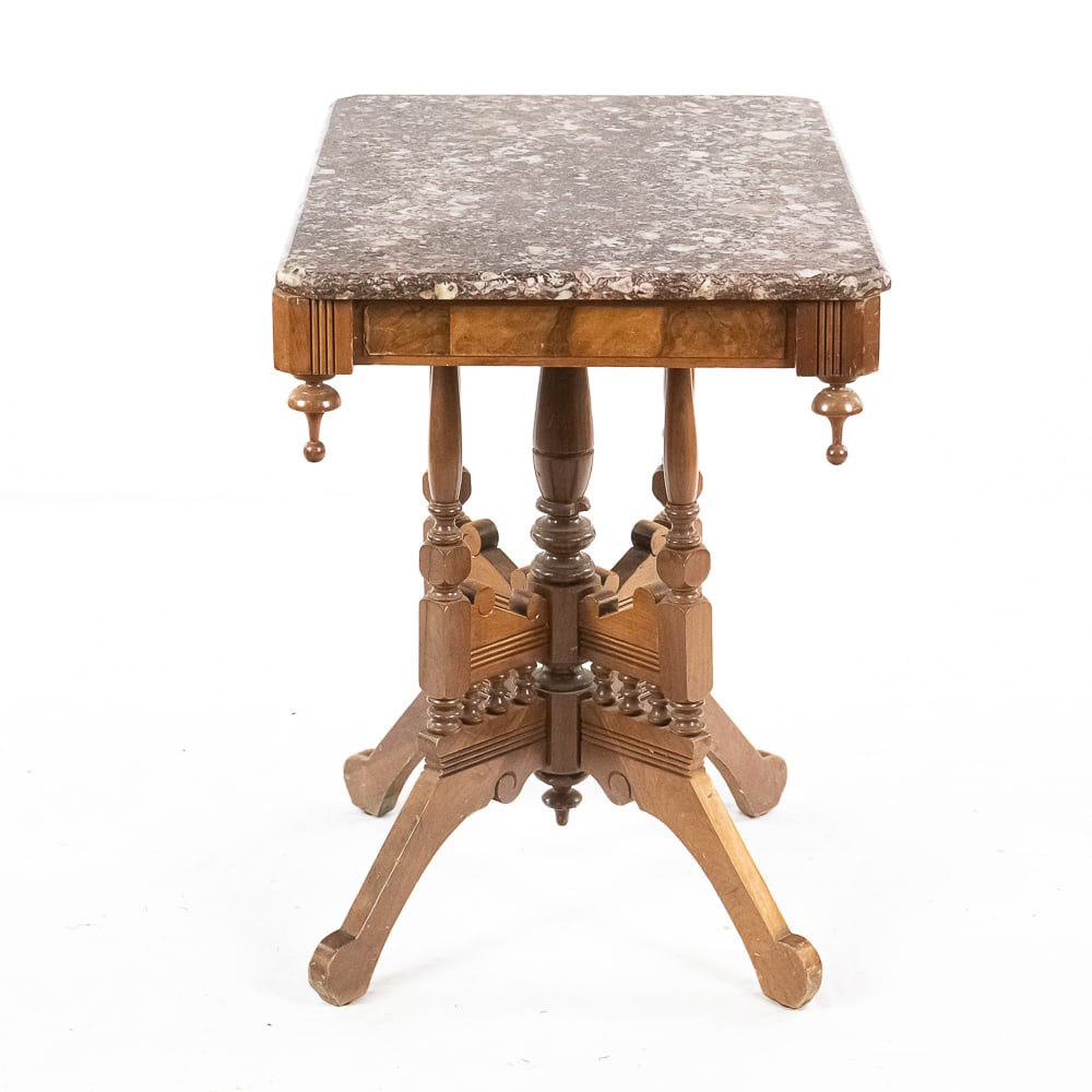 Victorian Marble Top Parlor Table - 11