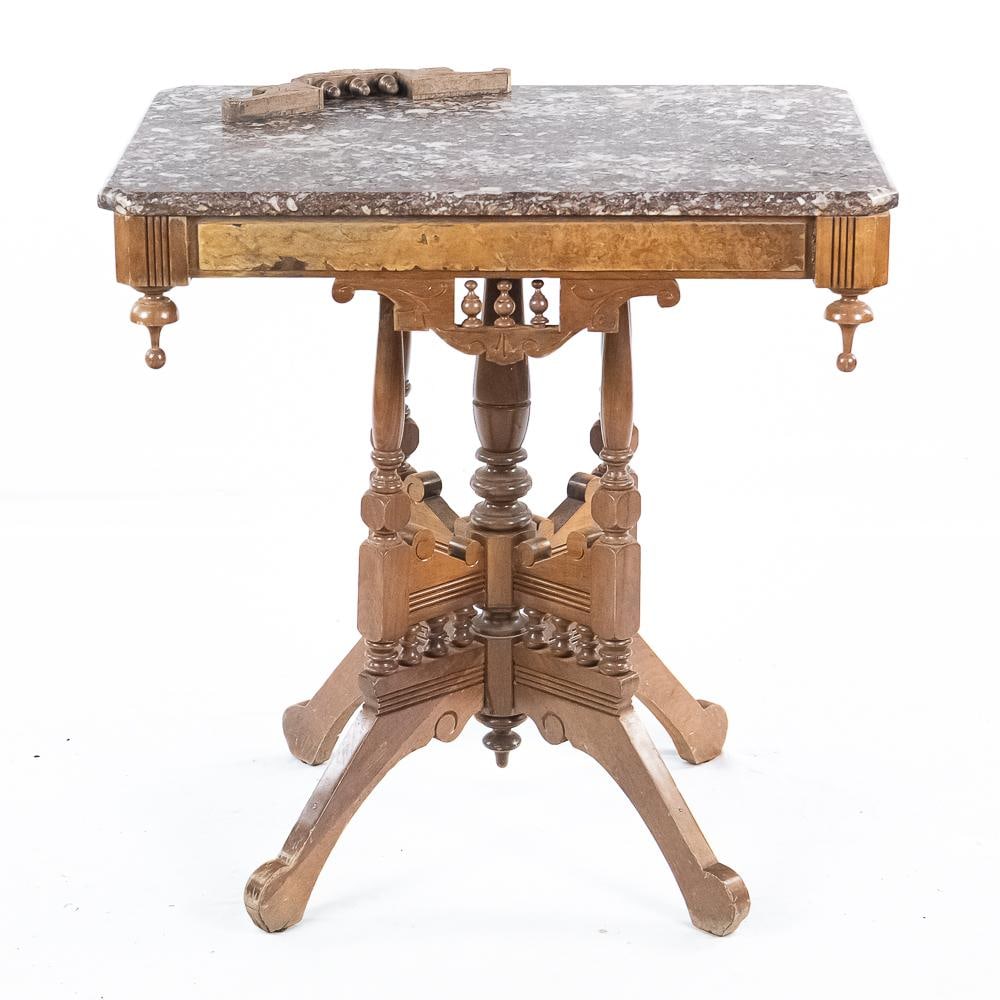 Victorian Marble Top Parlor Table (1 of 11)