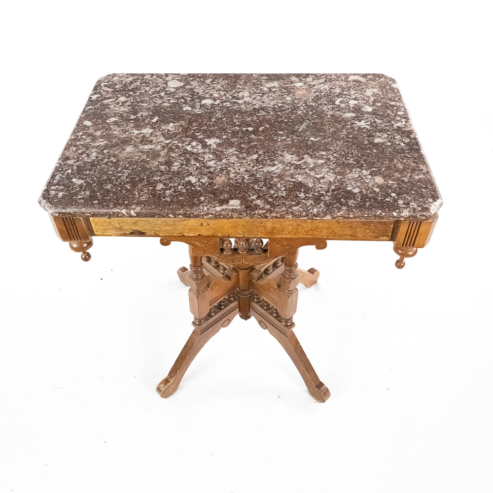 Victorian Marble Top Parlor Table - 6