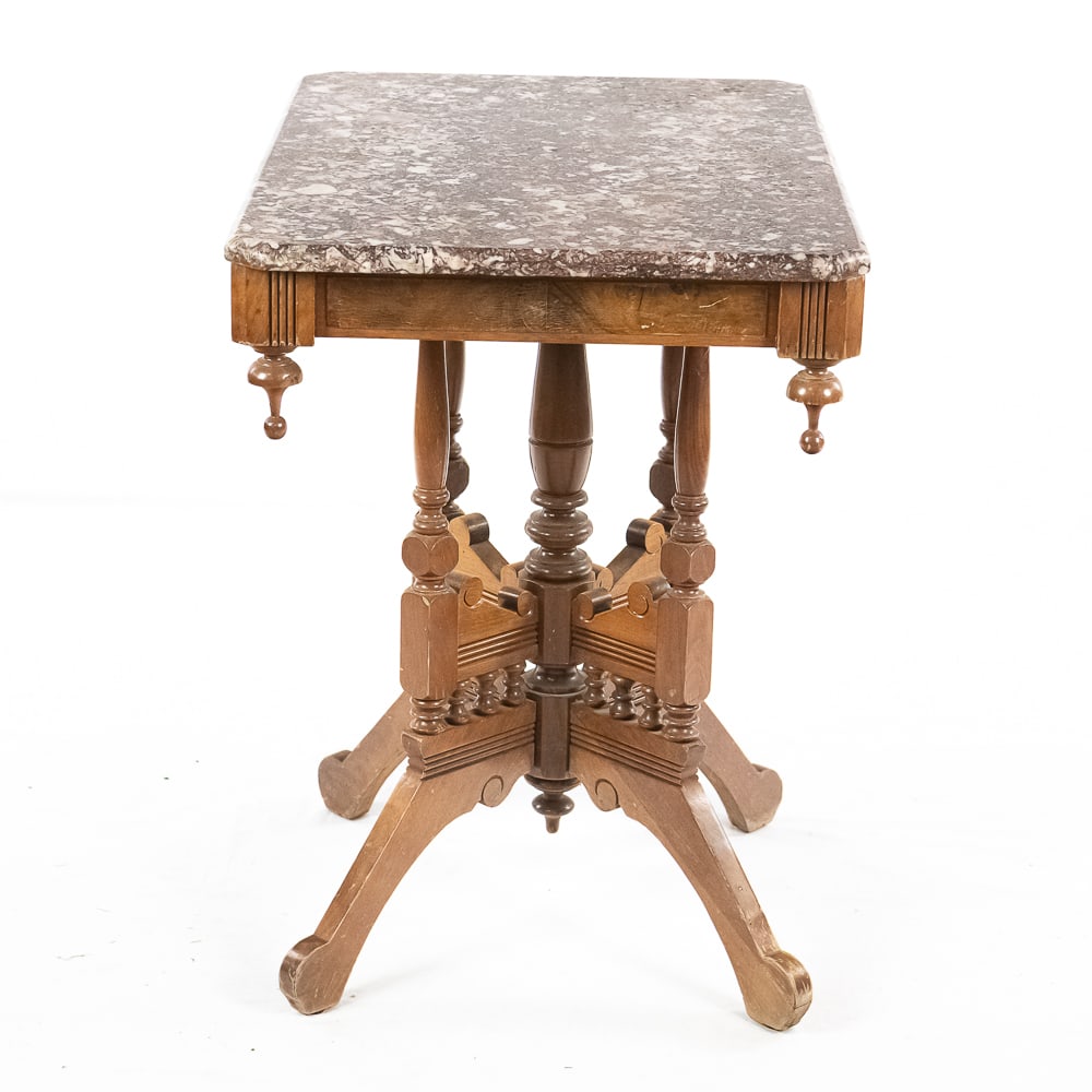 Victorian Marble Top Parlor Table - 7