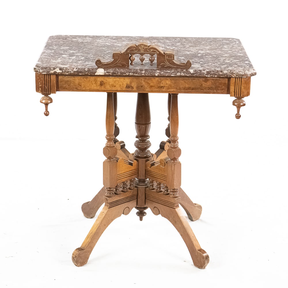 Victorian Marble Top Parlor Table - 8