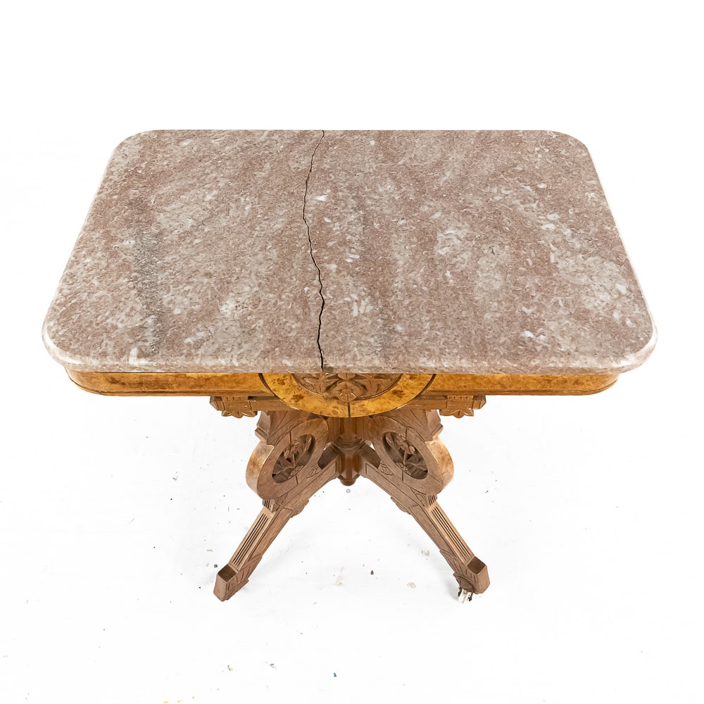 Victorian Marble Top Side Table - 2