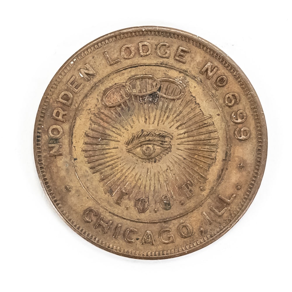 1919 Norden Masonic Lodge #699 38 th Ann. Token (1 of 2)