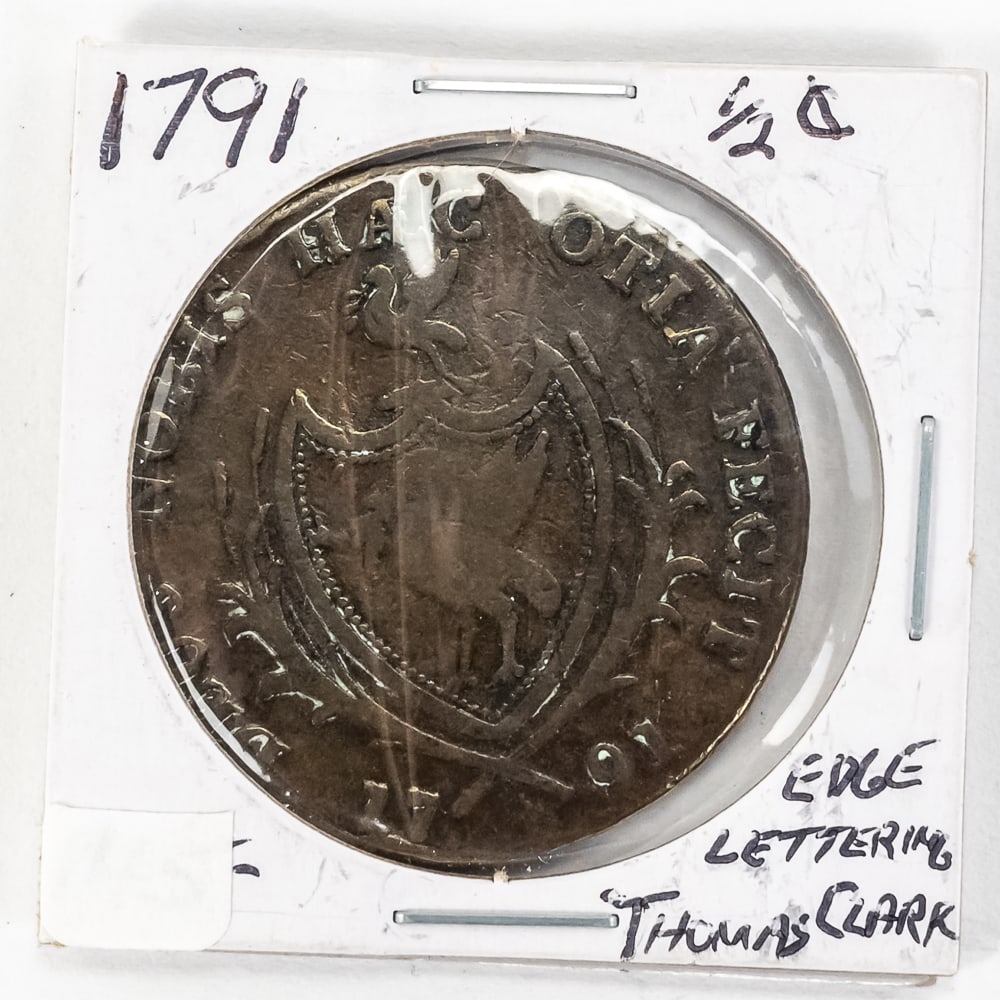 1791 1/2 Liverpool Half Penny 1/2C Thomas Clark (1 of 2)