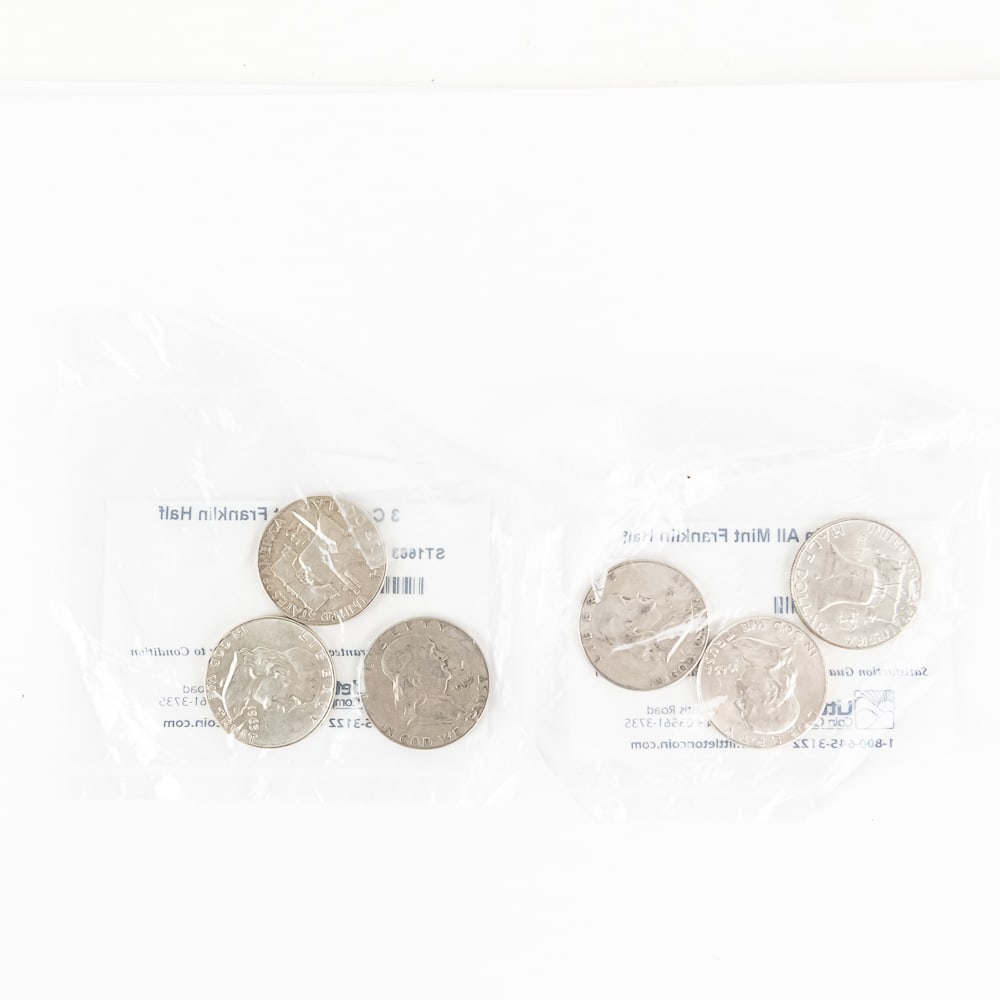(6) Franklin 90% Silver Half Dollar Littleton Coin (1 of 2)