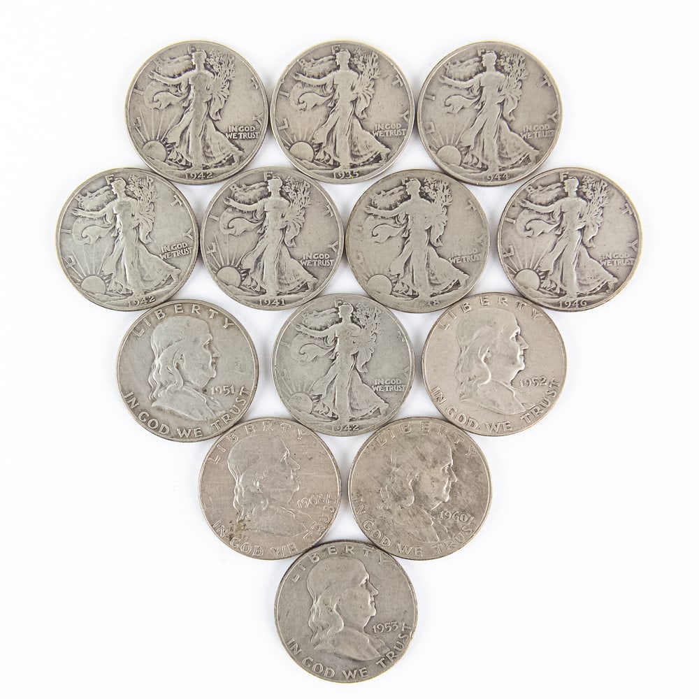15 Walking Liberty Franklin 90% Silver Half Dollar (1 of 2)