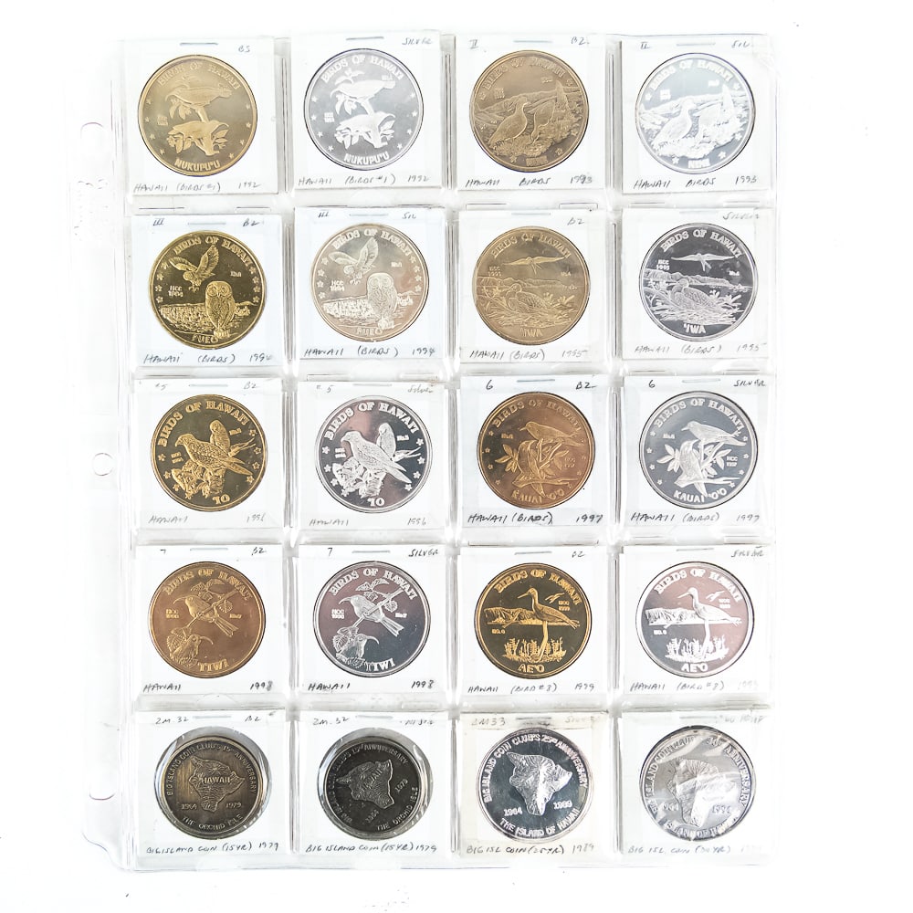 20 Assorted Birds of Hawaii Silver + Bronze Tokens (1 of 10)