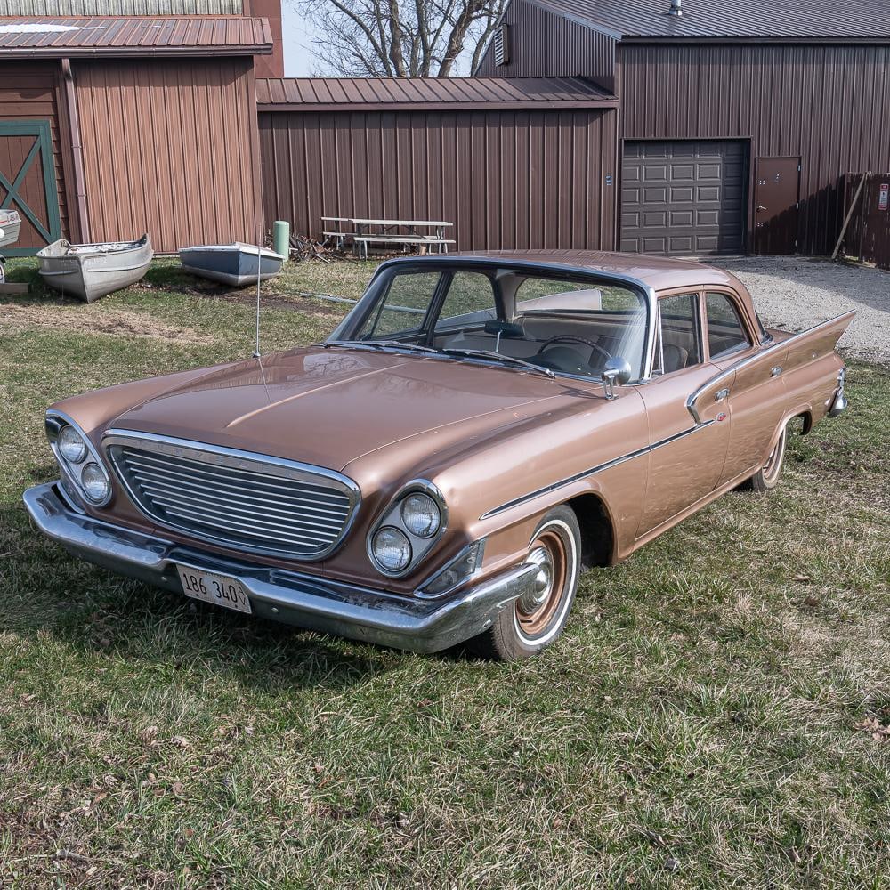 *1961 Chrysler Newport - BARN FIND!: VIN: 8113204634Color: Tan?Copper*10% Buyer Premium on Vehicles* A true barn find, looks to be untouched. The 1961's were said to be first generation level cars. It's very unusual to find a car nowaday