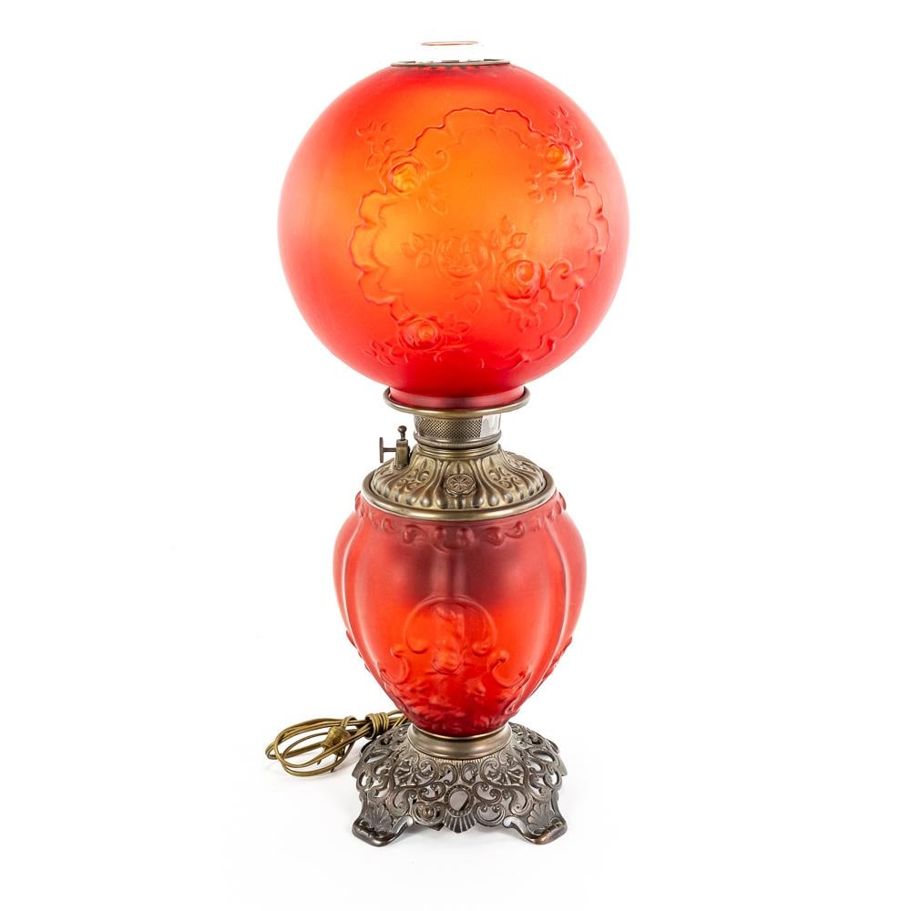 Electrified Victorian "Gone With The Wind" Lamp (1 of 18)