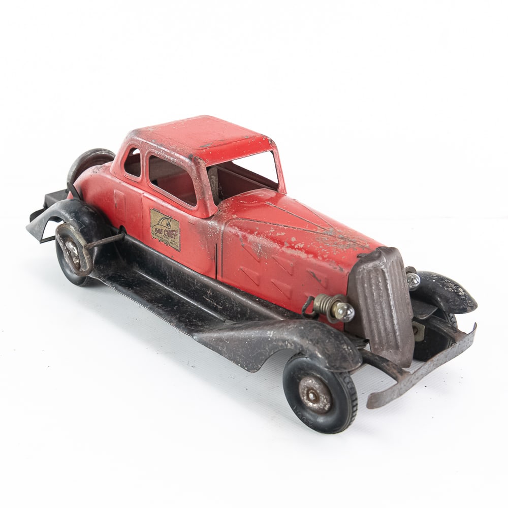 1930s Hoge Fire Chief Wind Up Toy Coupe (1 of 12)