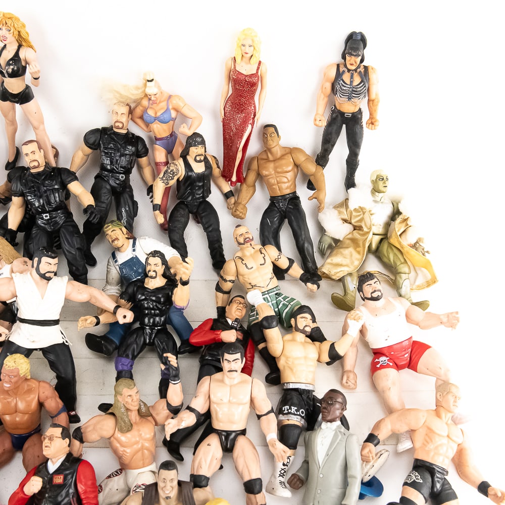 (90) Assorted 1990s 2000s WWE WCW Action Figures - 5