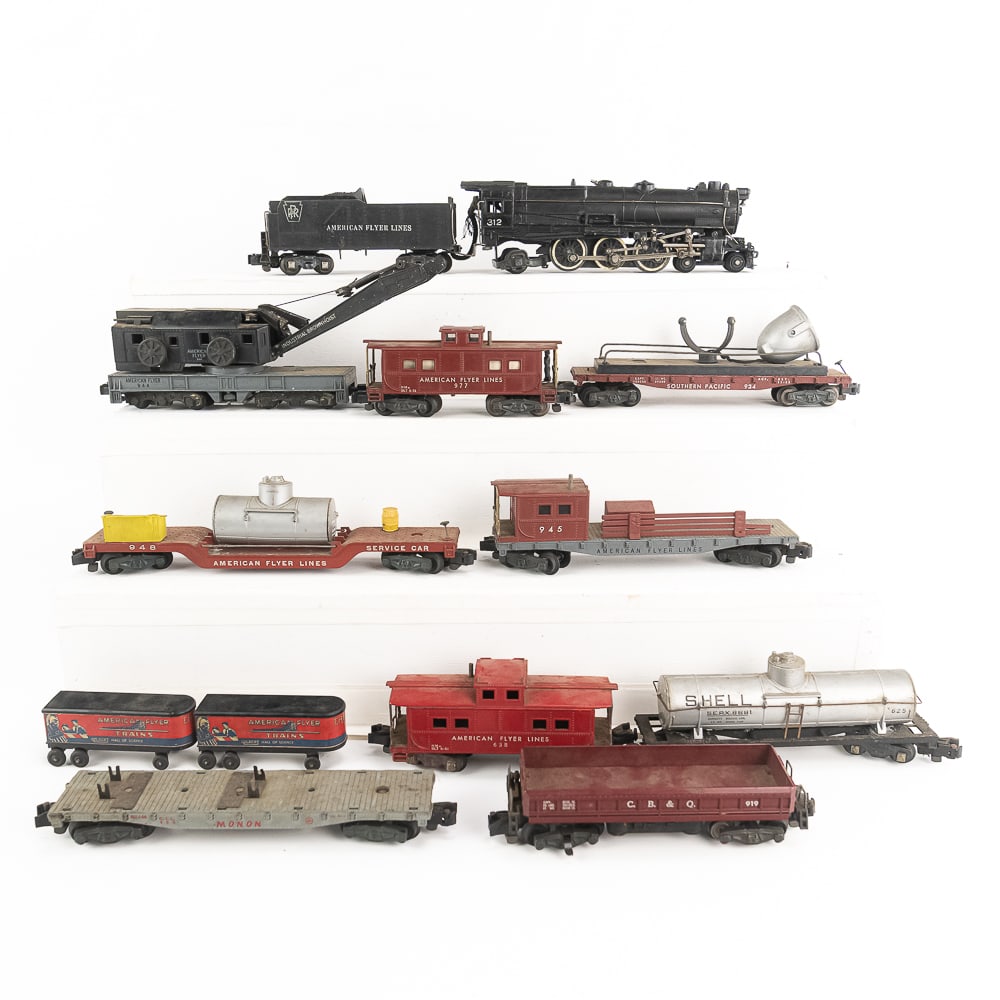 American Flyer #312 Steam Engine & Tender RR Cars (1 of 13)