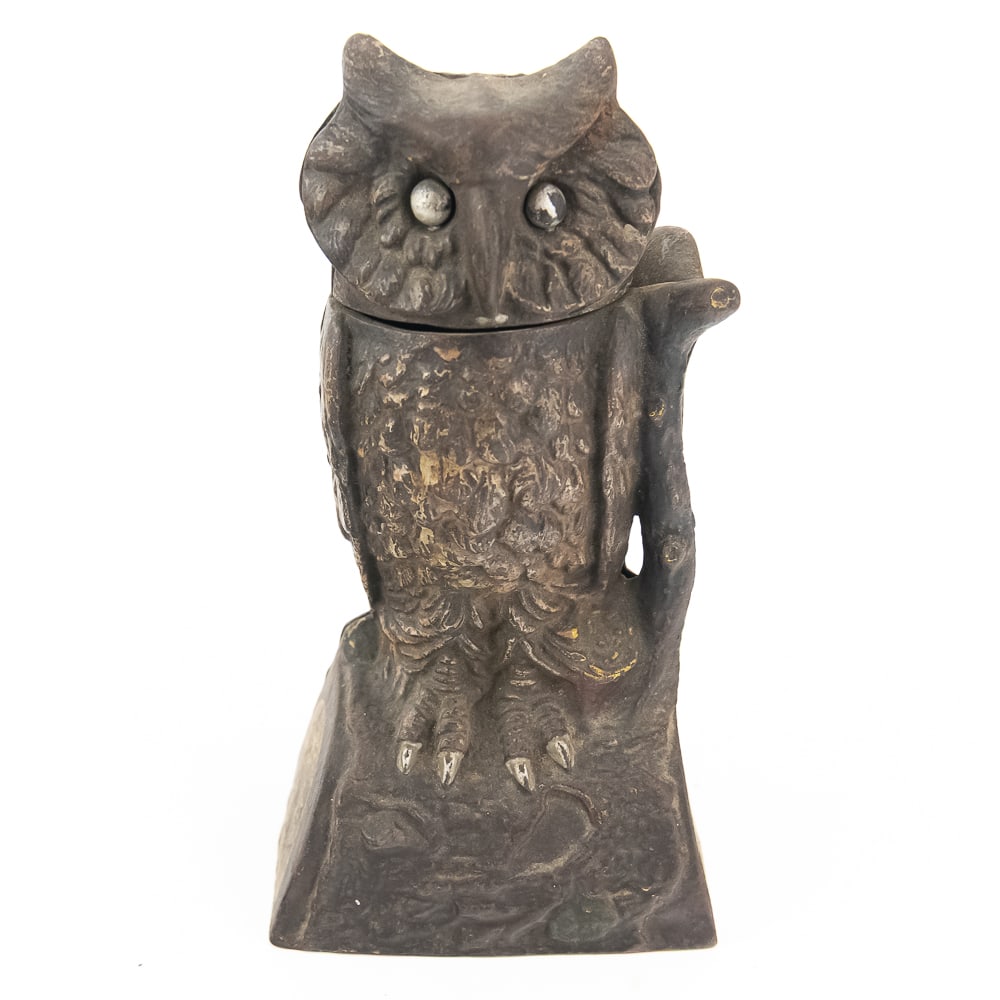 Antique J&E Stevens Owl Turns Head Mechanical Bank (1 of 11)