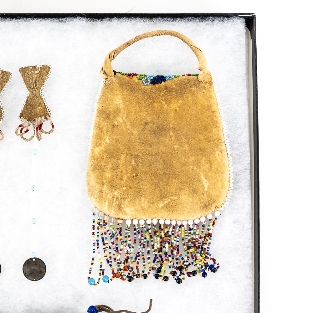 Native American Style Beaded Bag & Items - 12