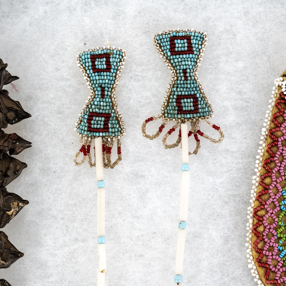 Native American Style Beaded Bag & Items - 4