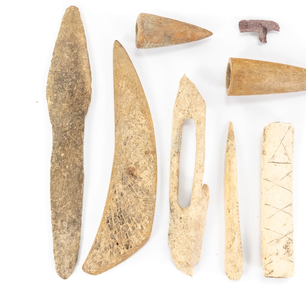 Assorted Bone & Stone Artifact Collection (16) - 10