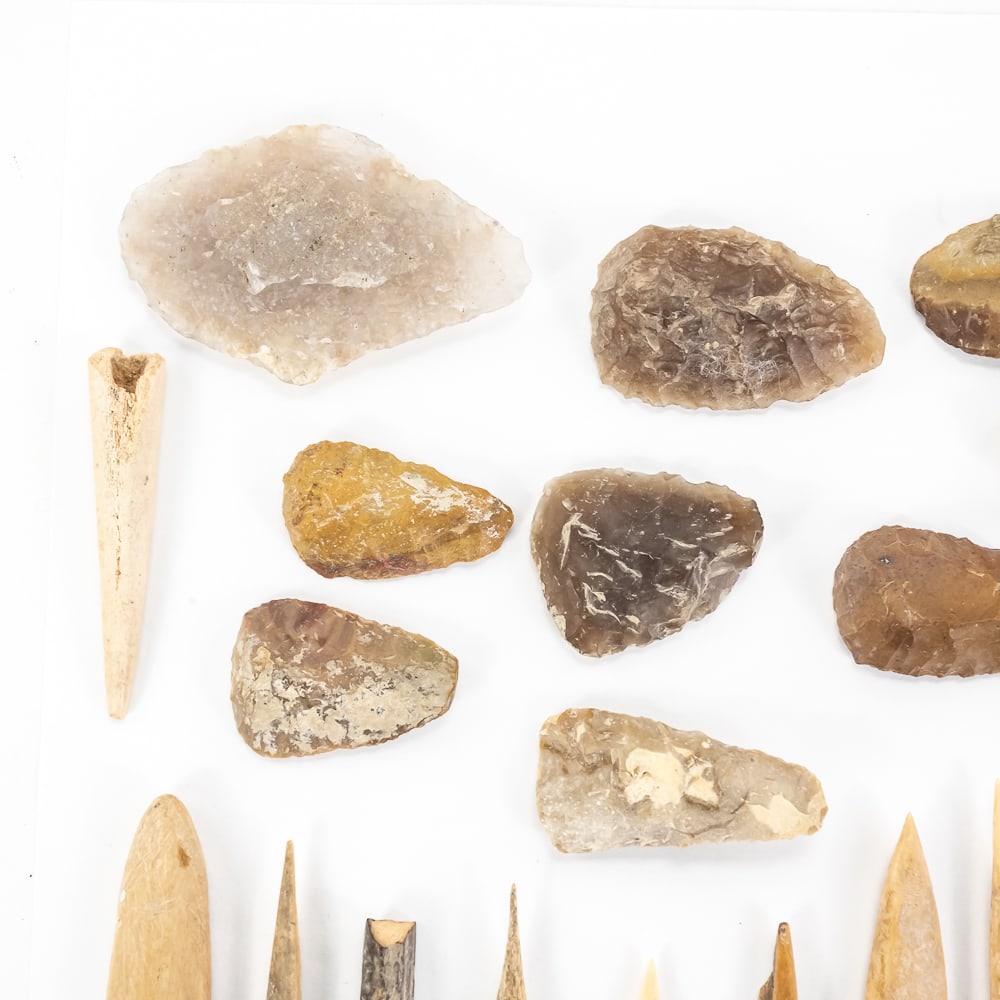 Ancient Lithic & Bone Tool Assemblage (30) - 2