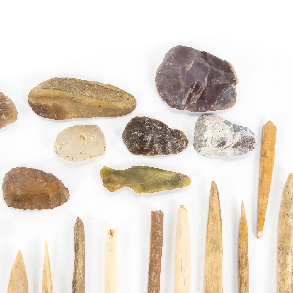 Ancient Lithic & Bone Tool Assemblage (30) - 3