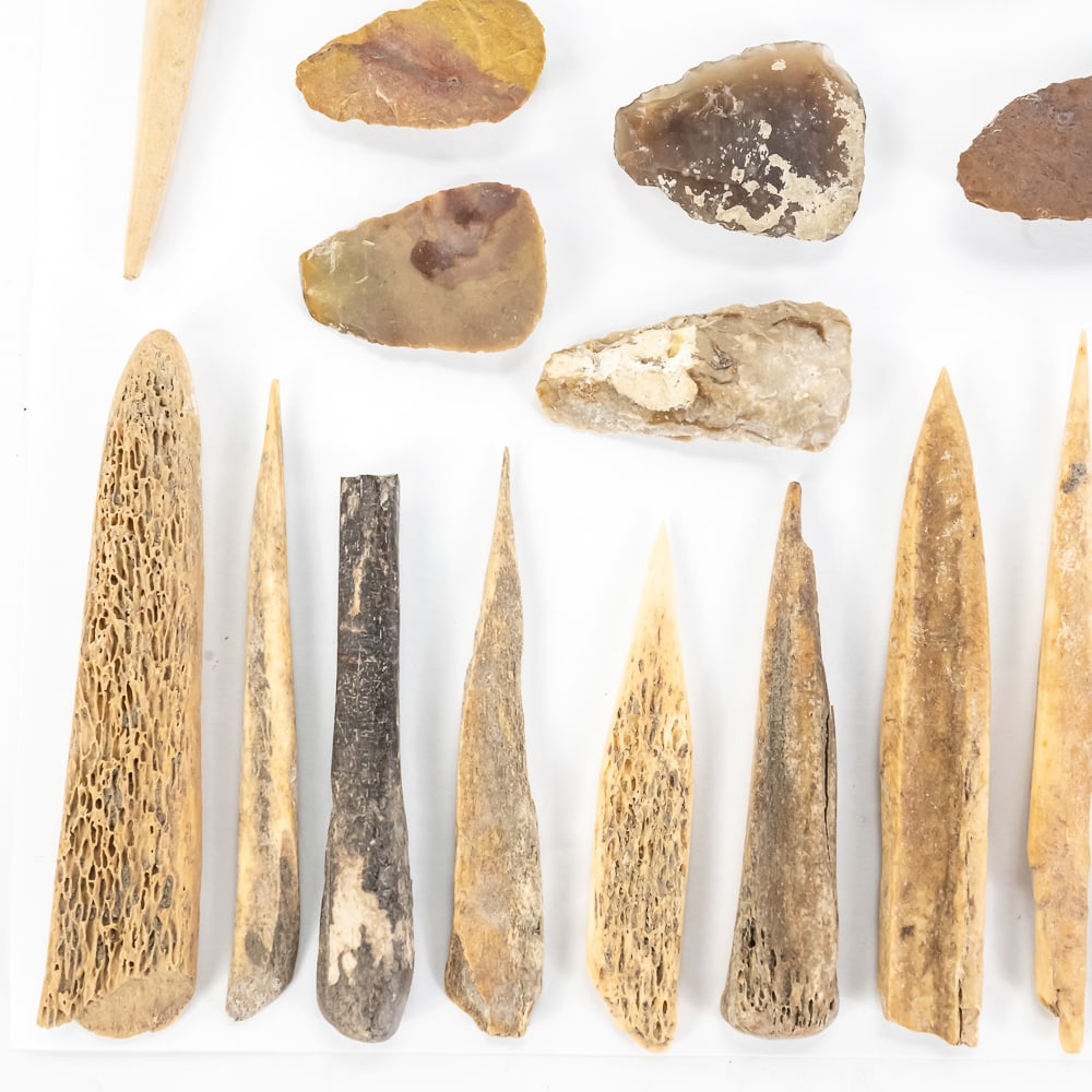 Ancient Lithic & Bone Tool Assemblage (30) - 9