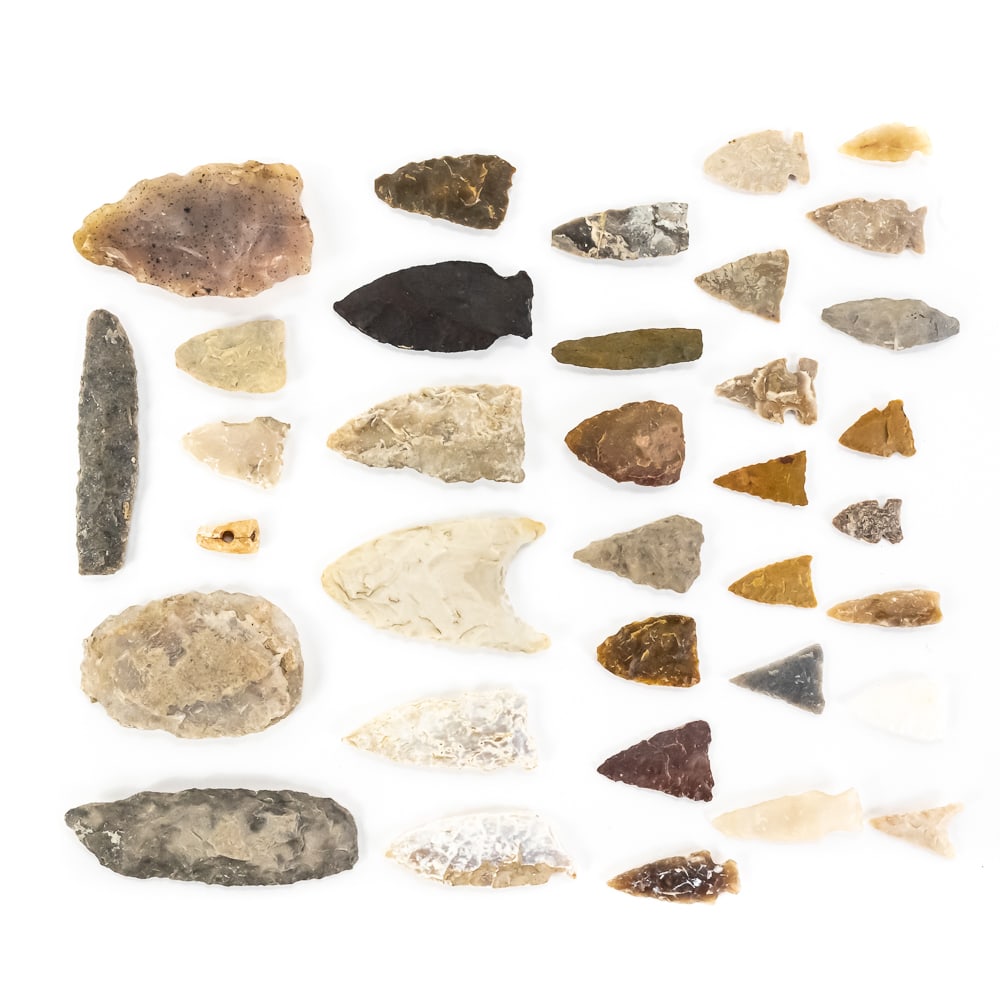 Collection of 35 Stone Arrowheads (1 of 10)