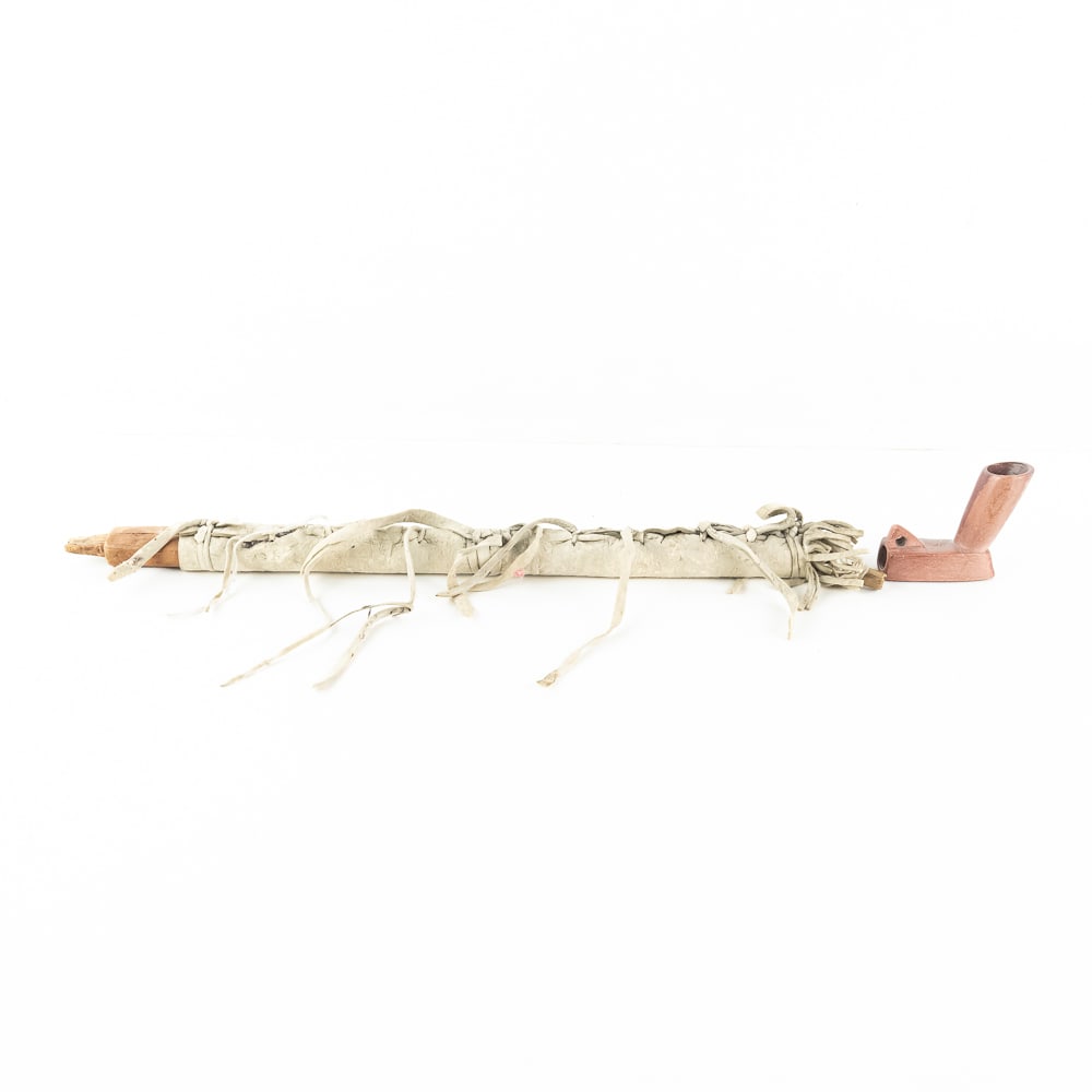Native American Catlinite Pipe & Stem - 5