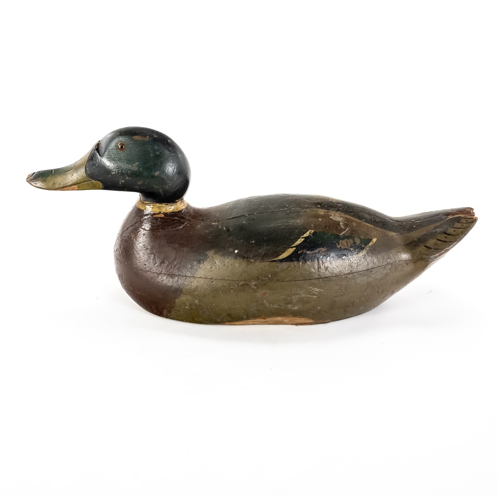 Vintage Mason Premier Mallard Decoy: This is a classic Example of a Mason Decoy Factory "Premier Grade" Mallard drake, produced in Detroit, Michigan, during the early 20th century (circa 1910-1920). As a premier grade model, it features 