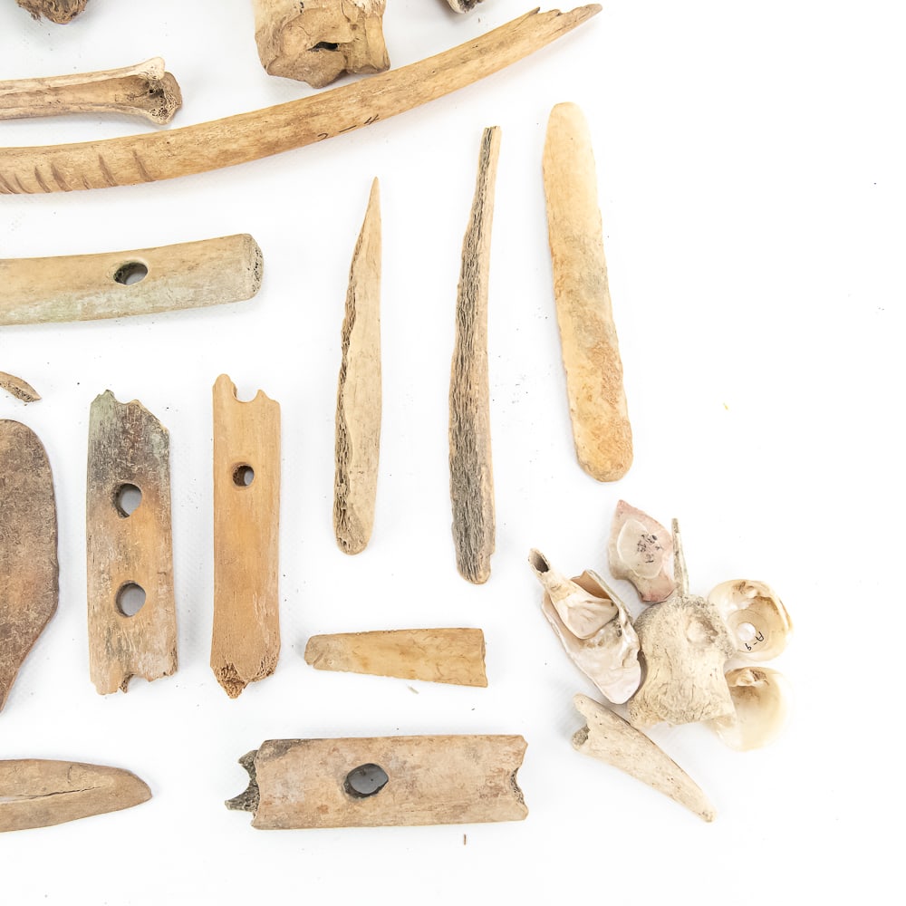 Primitive N. Am. Bone, Wood, Shell, Stone Tools - 4