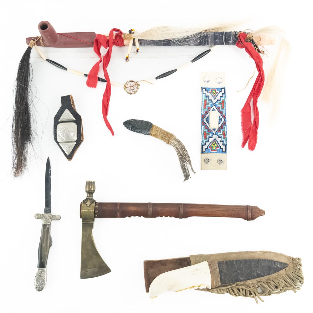 Native Style Blades, Tomahawk, & Pipe Group (7) (1 of 20)