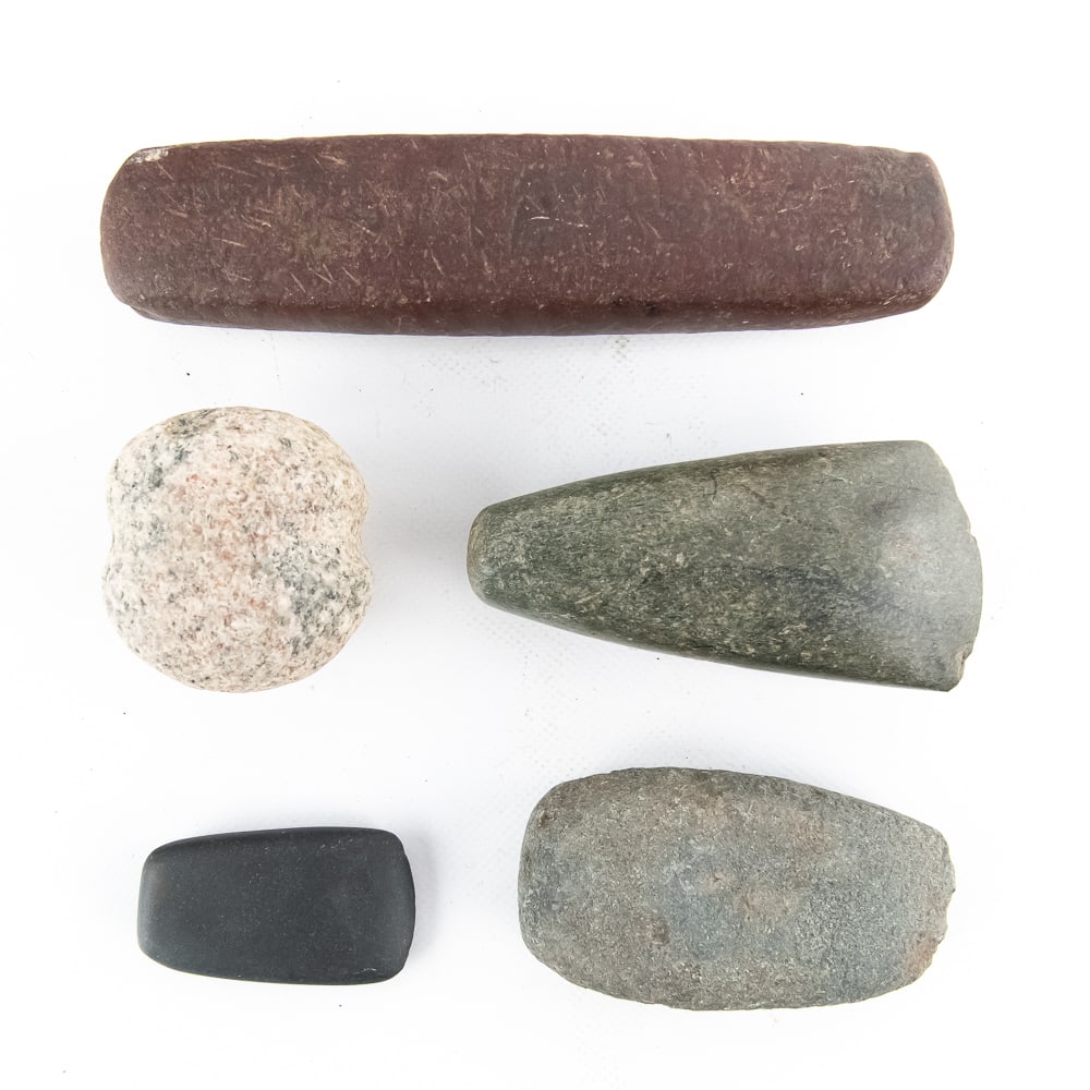 Ancient Ground Stone Tool Collection (5) - 2