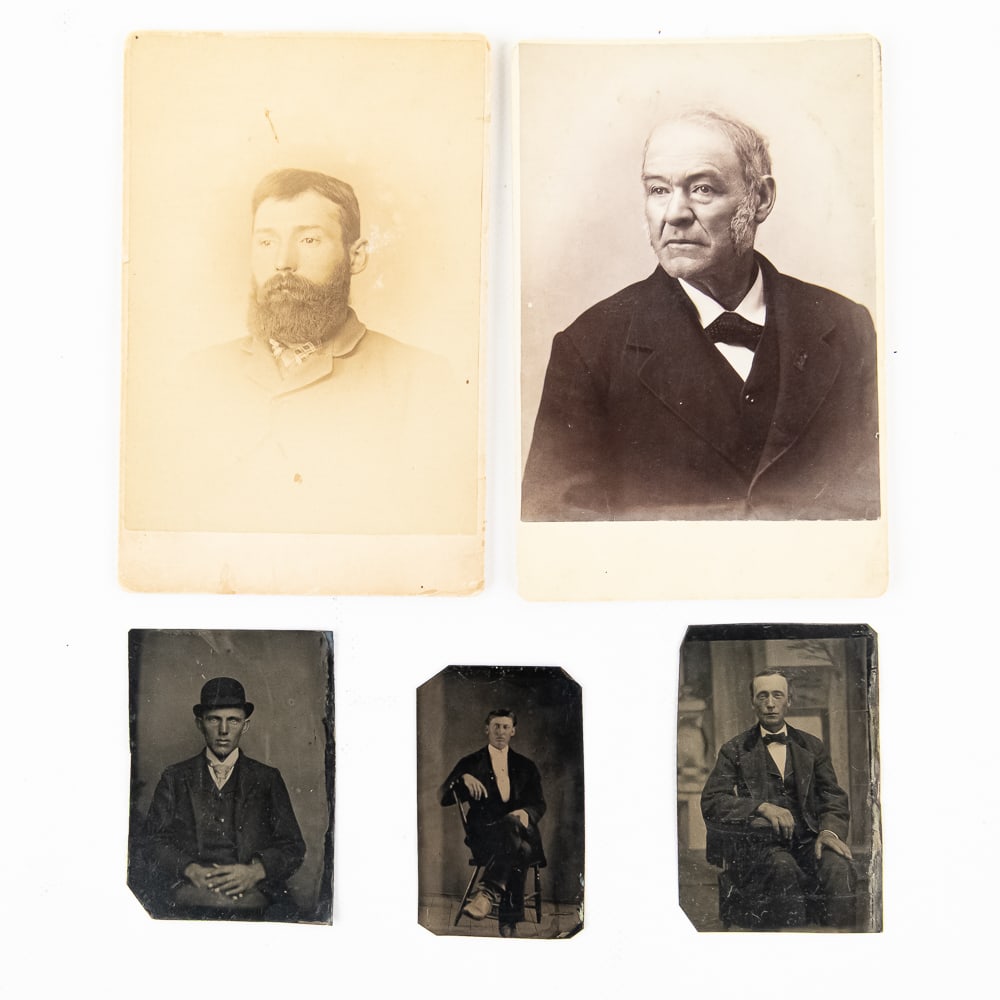 Tombstone AZ C.S. Fly Cabinet Card Photos/Tintypes: This exceptional collection of 19th-century photography is purported to come from the legendary studio of Camillus "Buck" Fly in Tombstone, Arizona Territory. The lot includes two high-quality