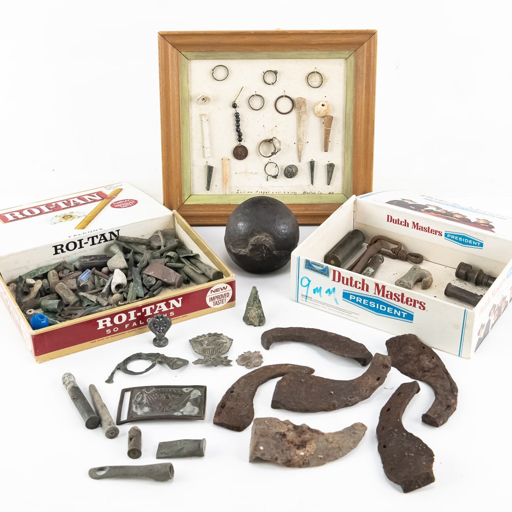 Indian Wars Era Relics & 6lb Cannonball (1 of 17)