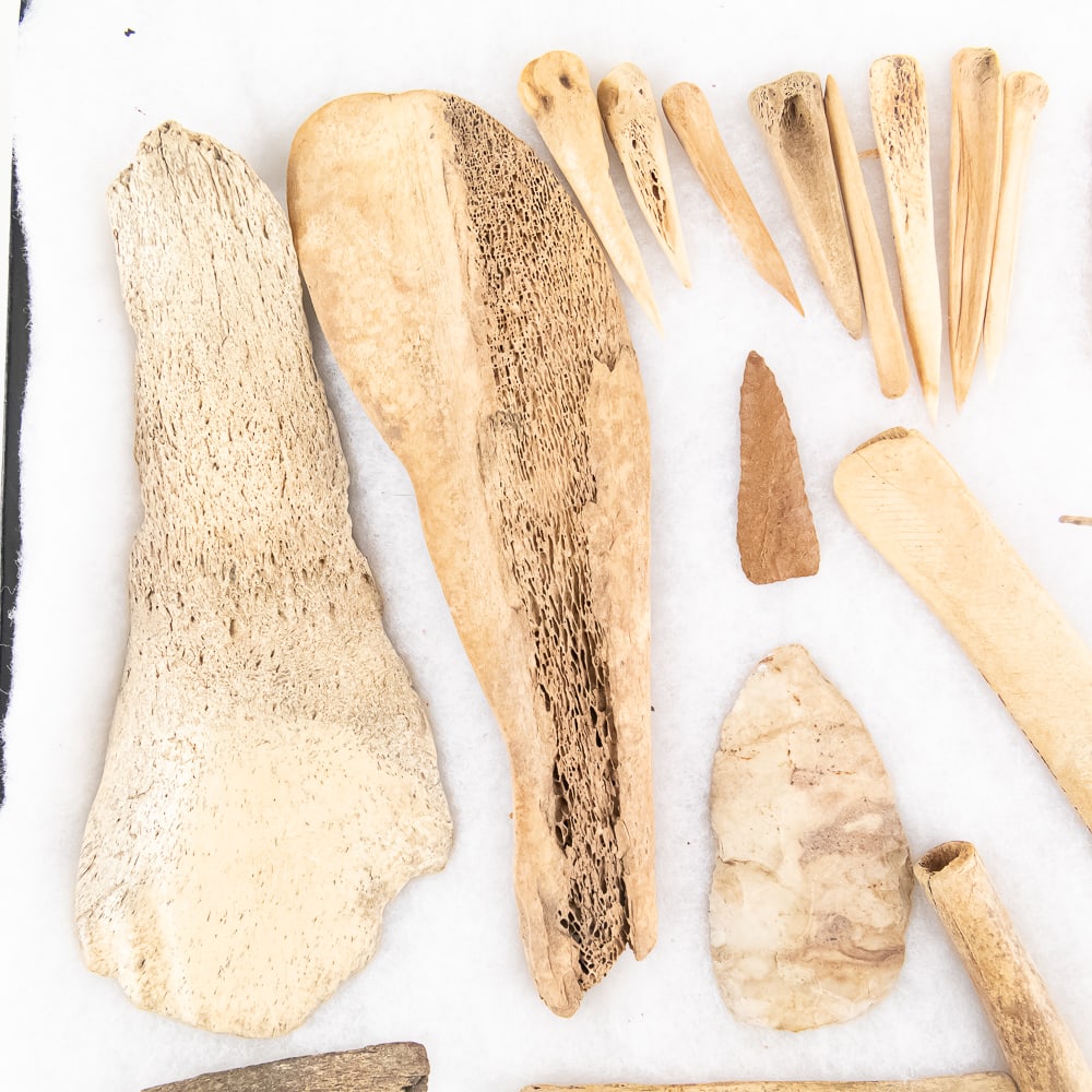 32pc Native American Bone & Stone Tools - 2