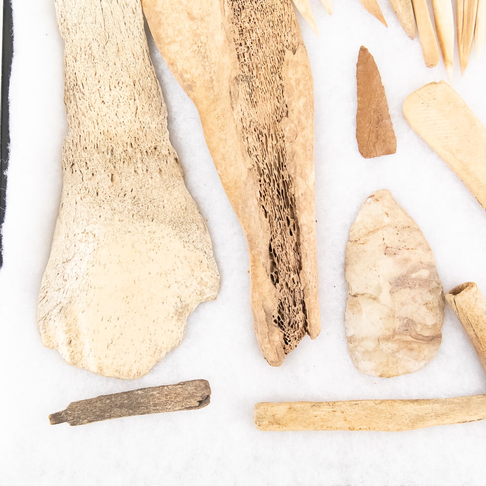 32pc Native American Bone & Stone Tools - 5