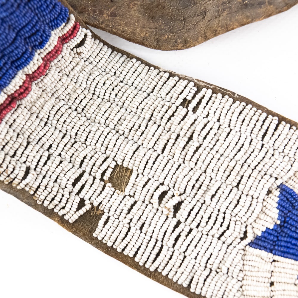 Native American Beaded Leather Sash - 2