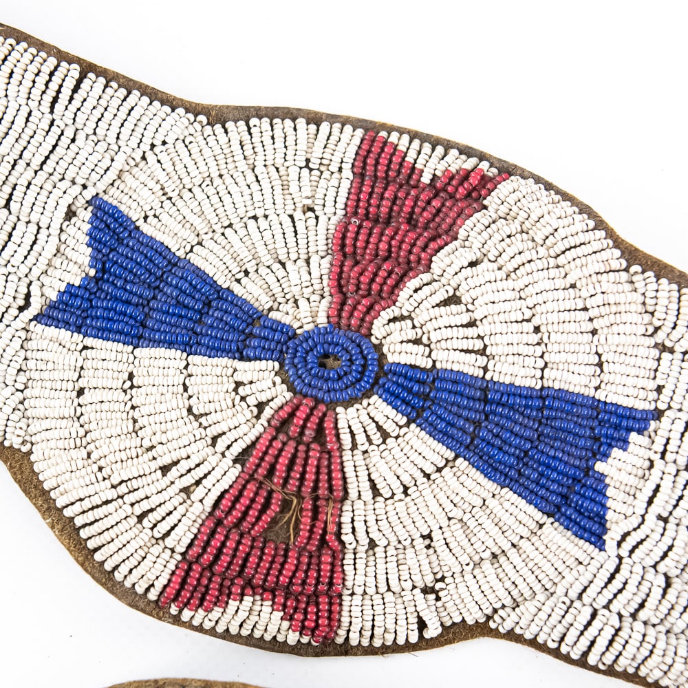 Native American Beaded Leather Sash - 3