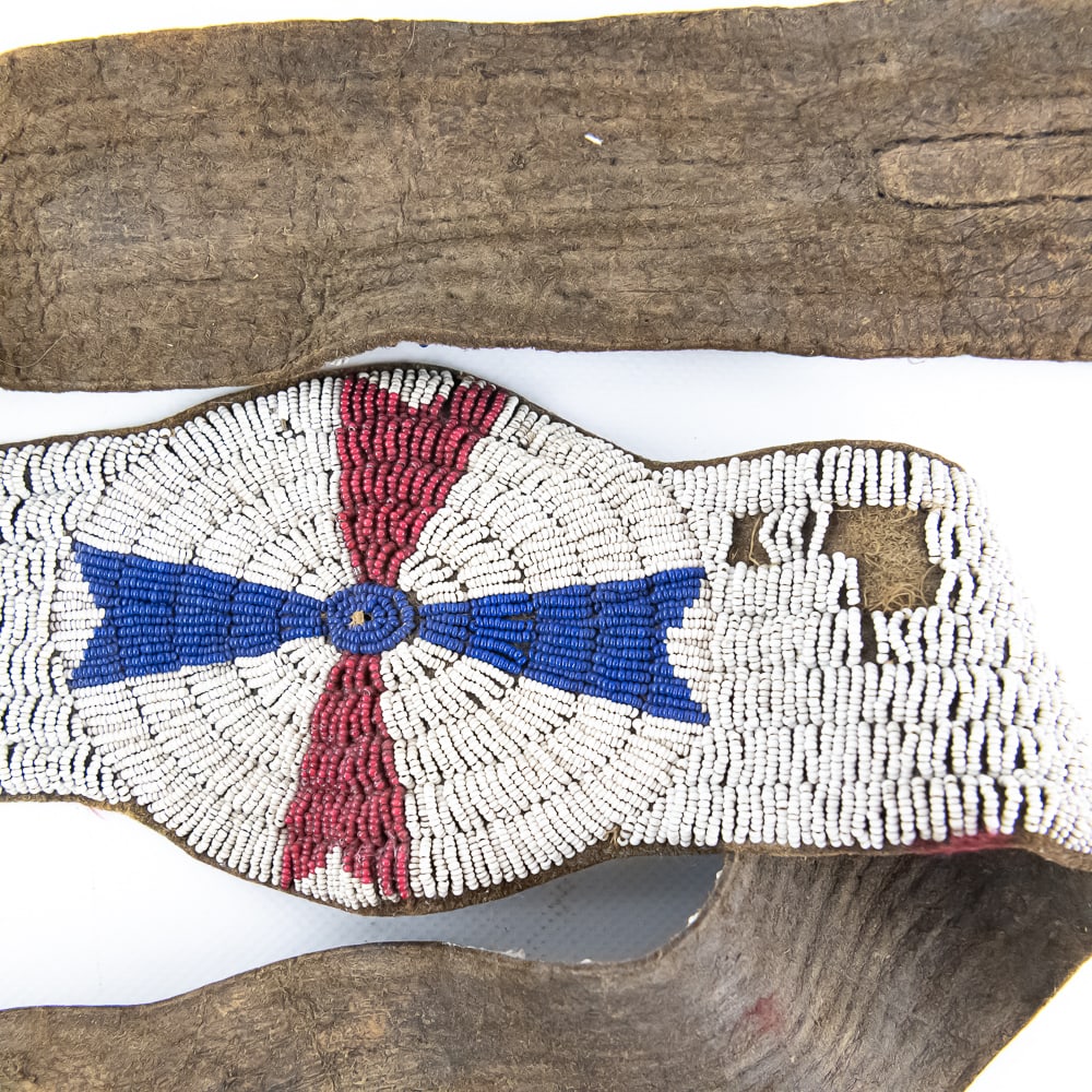 Native American Beaded Leather Sash - 7