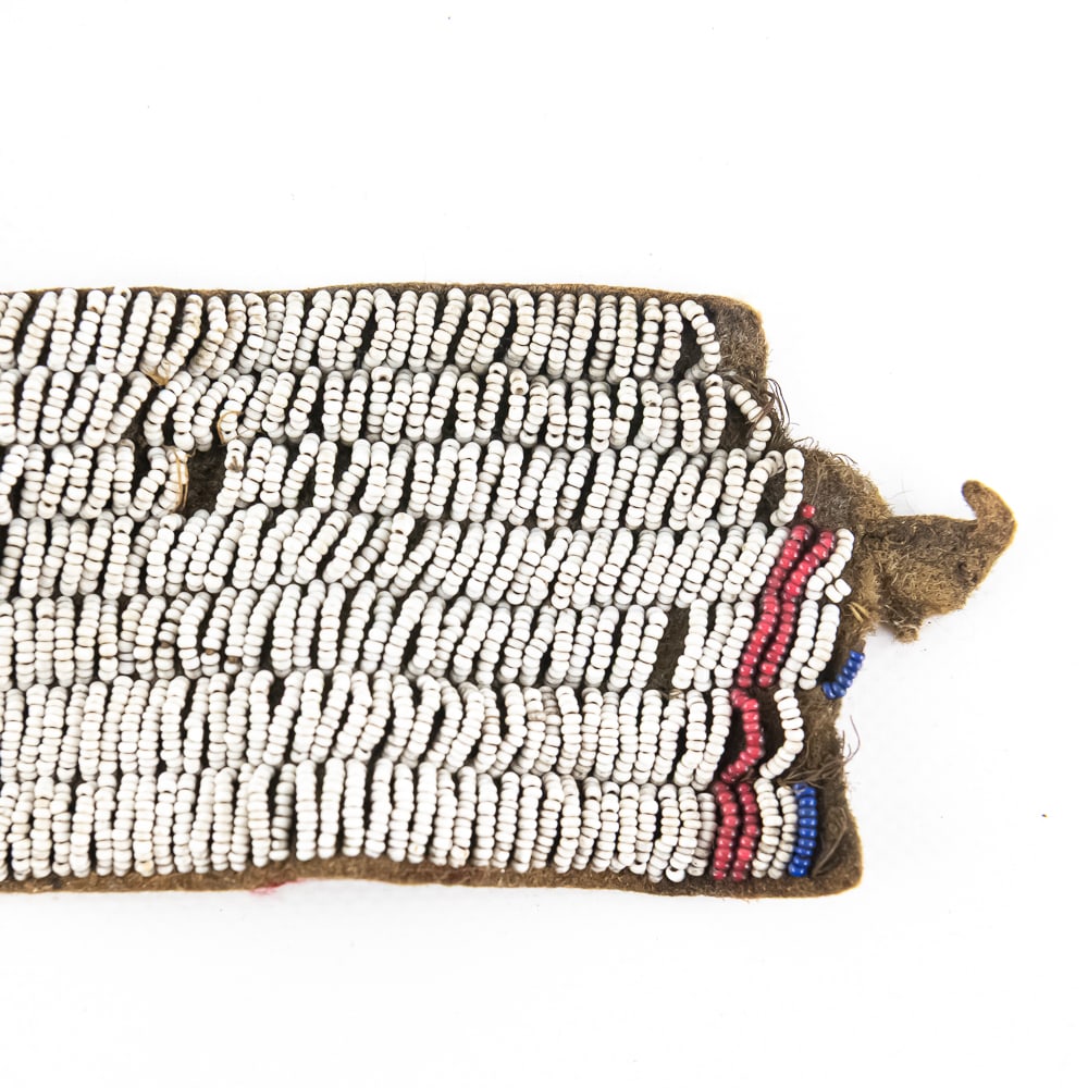 Native American Beaded Leather Sash - 8