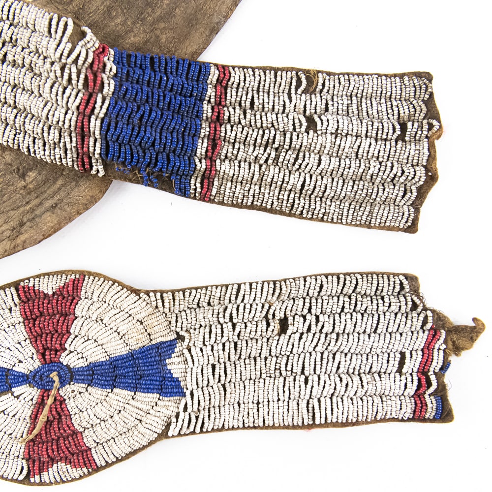 Native American Beaded Leather Sash - 9