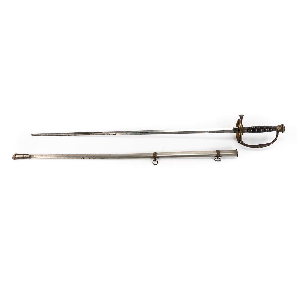 Col. Chamberlin M1860 Staff Sword: This U.S. Model 1860 Staff and Field Officer's Sword is a significant artifact of New York military history, custom-etched with the name "Col. Lee Chamberlin." While attributed by the consignor as