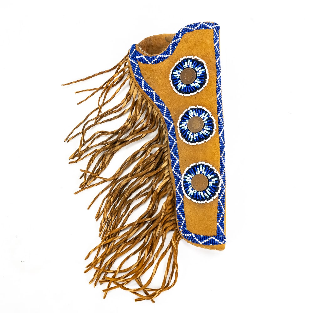 Beaded Leather Holster w/ Indian Pennies (1 of 5)