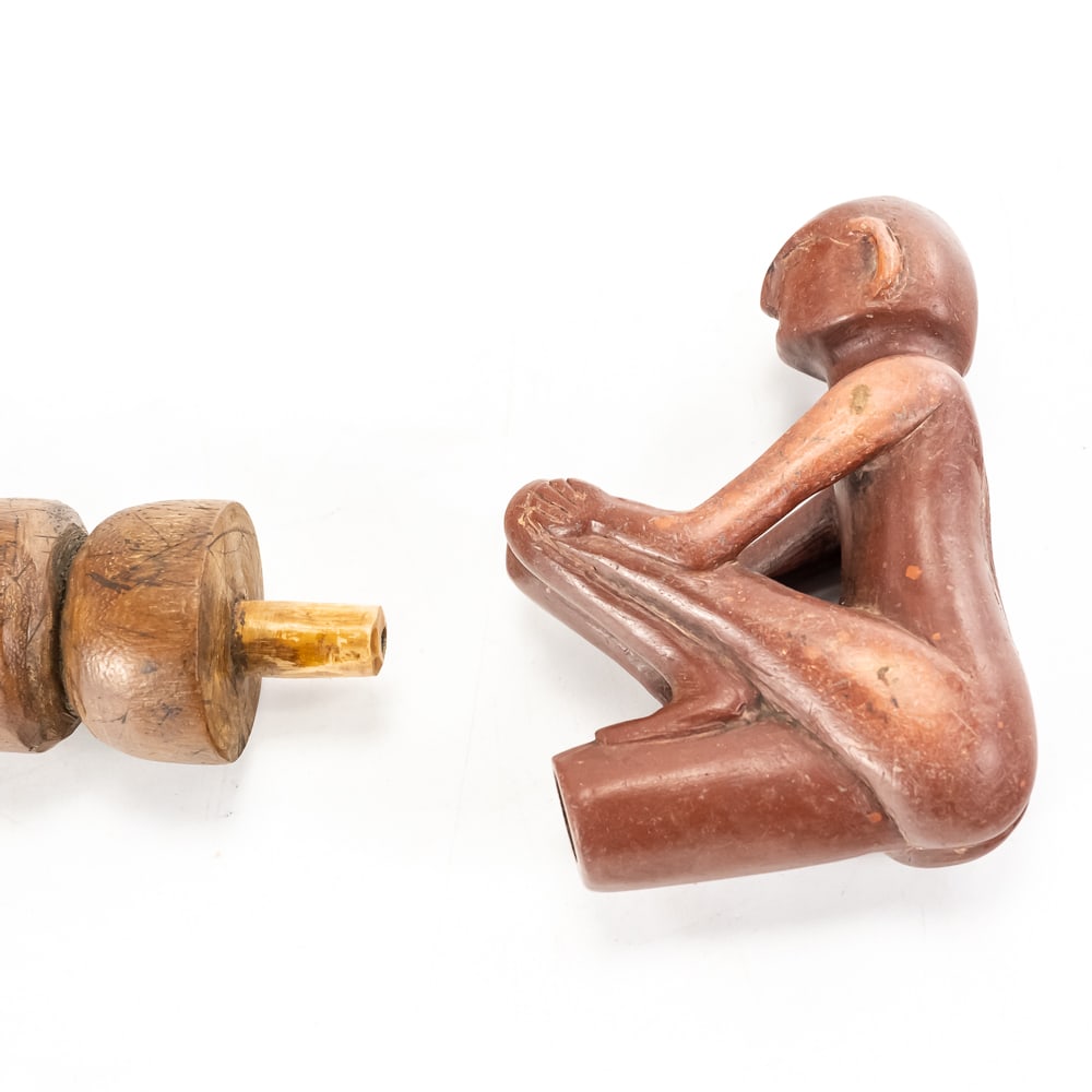 Native American Catlinite Figural Pipe - 12