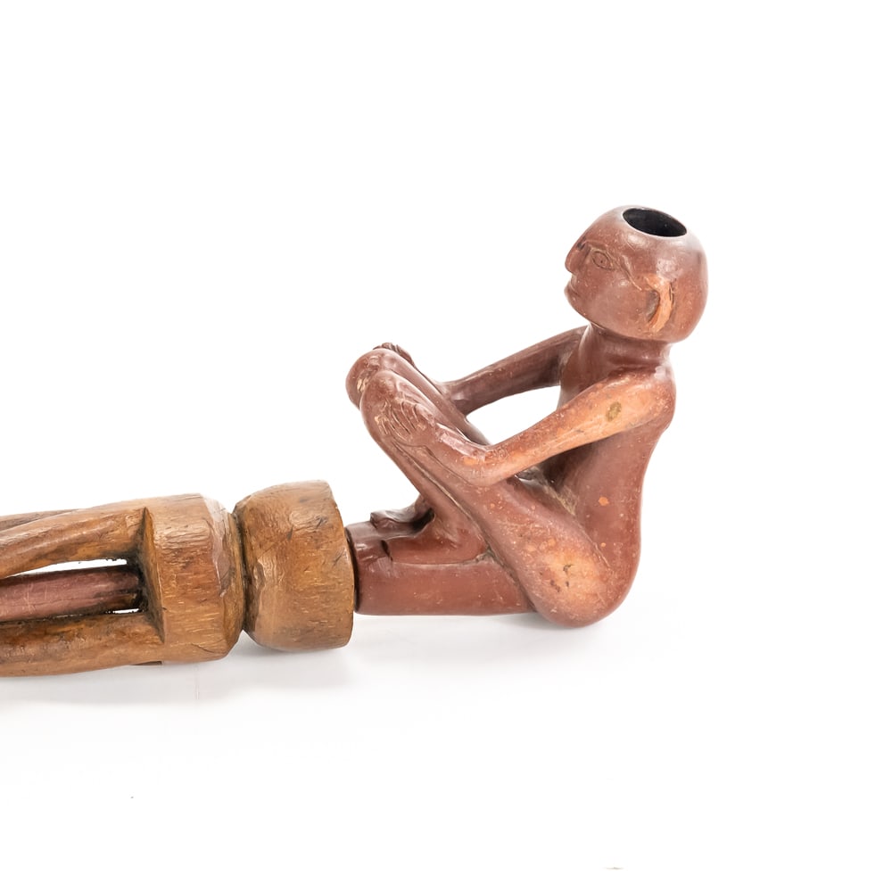 Native American Catlinite Figural Pipe - 7