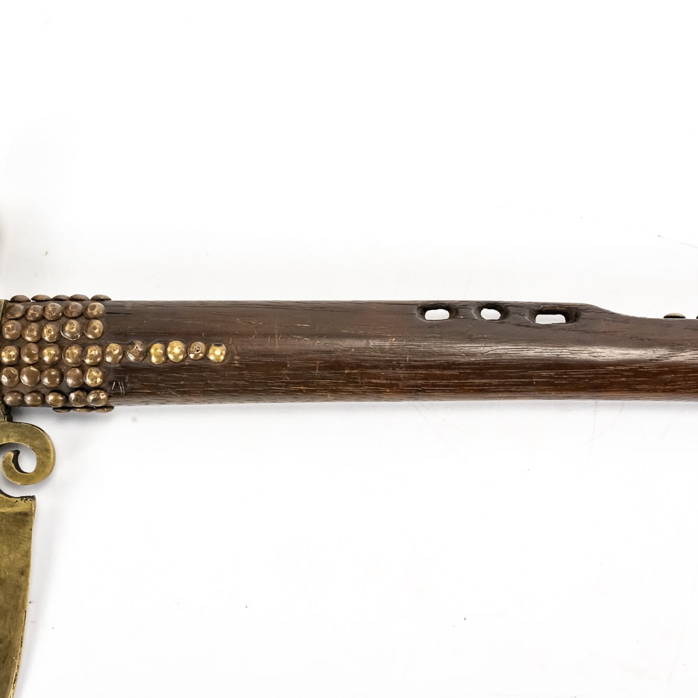 Contemporary Ornate Brass Pipe Tomahawk - 3