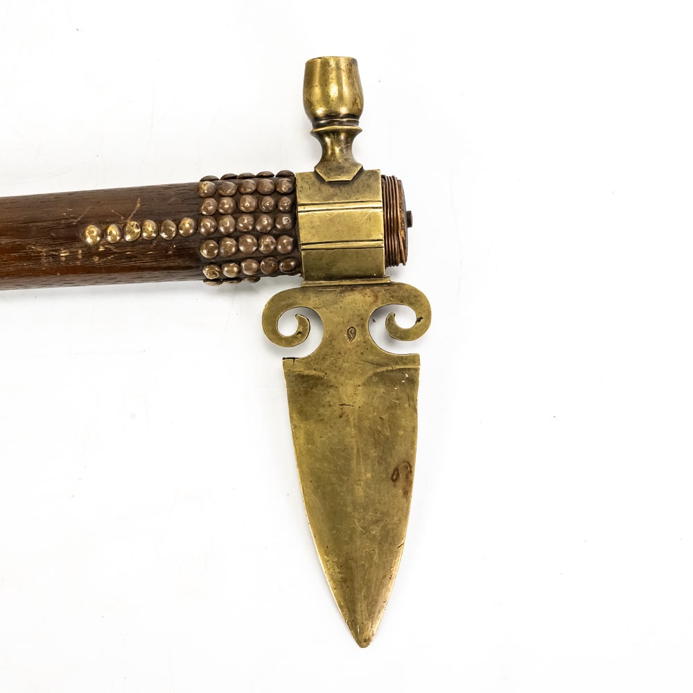 Contemporary Ornate Brass Pipe Tomahawk - 6