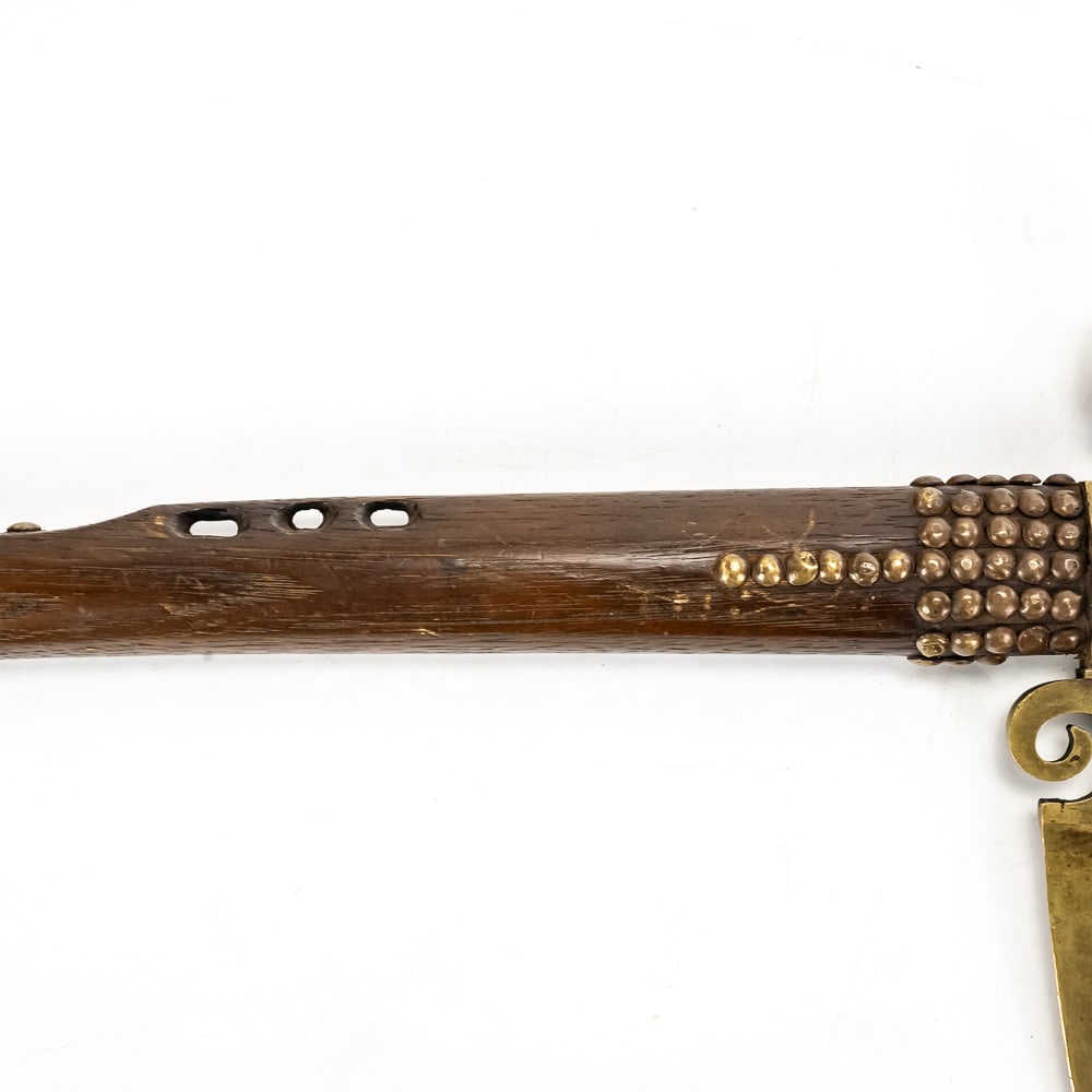 Contemporary Ornate Brass Pipe Tomahawk - 7