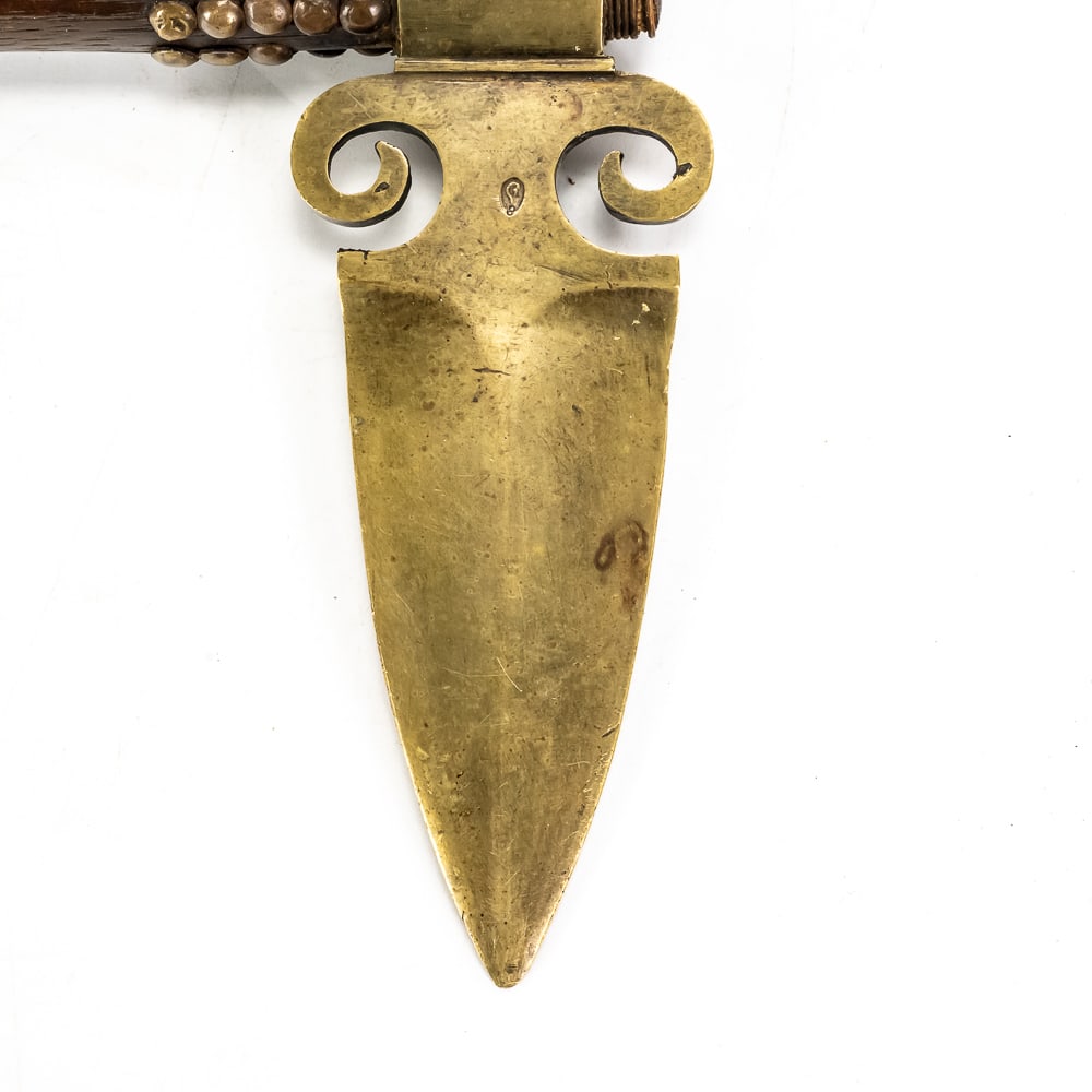 Contemporary Ornate Brass Pipe Tomahawk - 9